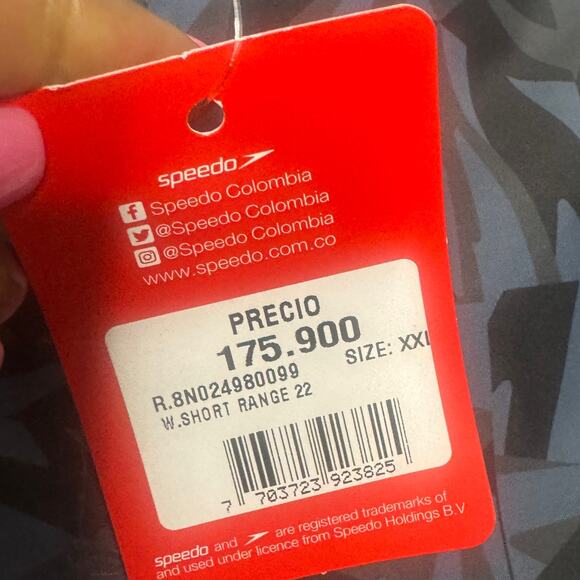 Speedo Swim‎ Shorts Mens XXL Blue Black Geometric Print Drawstring Pool Beach - Picture 4 of 12